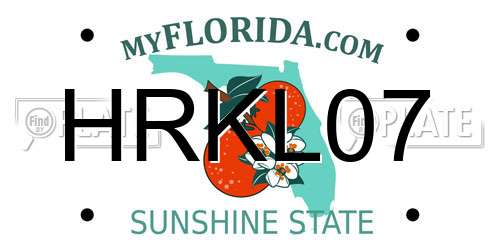 HRKL07 Florida License Plate