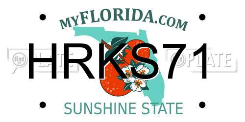 HRKS71 Florida License Plate