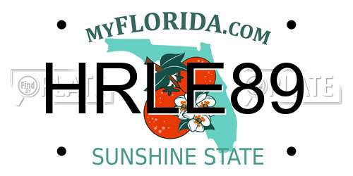 HRLE89 Florida License Plate