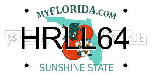 HRLL64 Florida License Plate