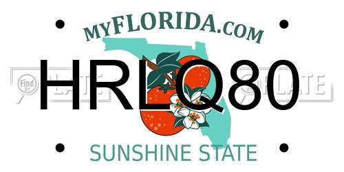 HRLQ80 Florida License Plate