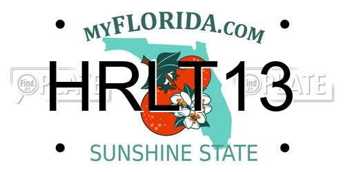 HRLT13 Florida License Plate