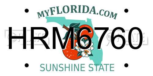 HRM6760 Florida License Plate