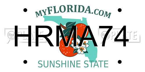 HRMA74 Florida License Plate