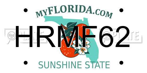 HRMF62 Florida License Plate