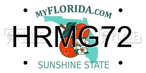 HRMG72 Florida License Plate