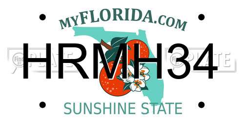HRMH34 Florida License Plate