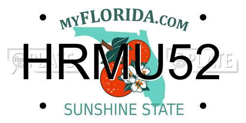 HRMU52 Florida License Plate