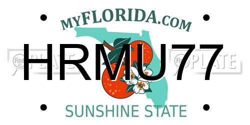 HRMU77 Florida License Plate