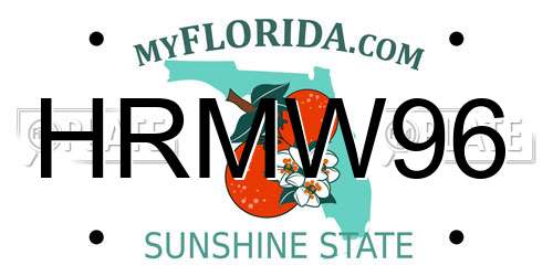HRMW96 Florida License Plate