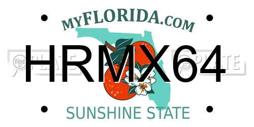 HRMX64 Florida License Plate