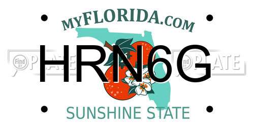 HRN6G Florida License Plate
