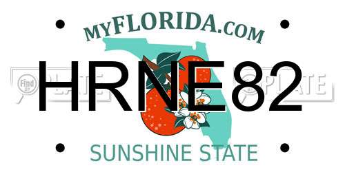 HRNE82 Florida License Plate