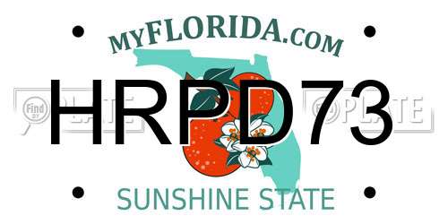 HRPD73 Florida License Plate