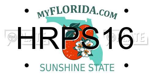 HRPS16 Florida License Plate