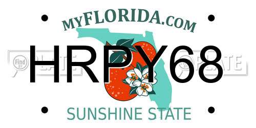 HRPY68 Florida License Plate