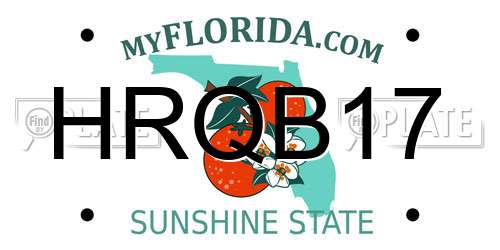 HRQB17 Florida License Plate