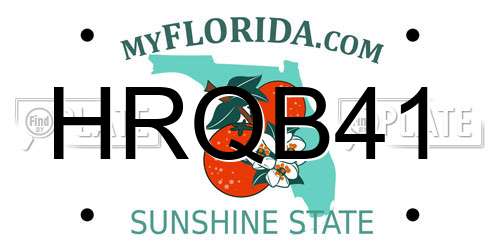 HRQB41 Florida License Plate