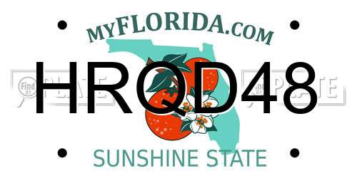 HRQD48 Florida License Plate