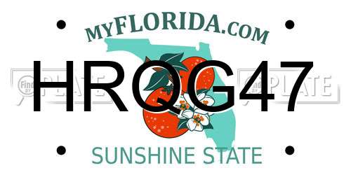 HRQG47 Florida License Plate