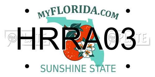 HRRA03 Florida License Plate
