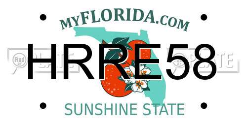 HRRE58 Florida License Plate