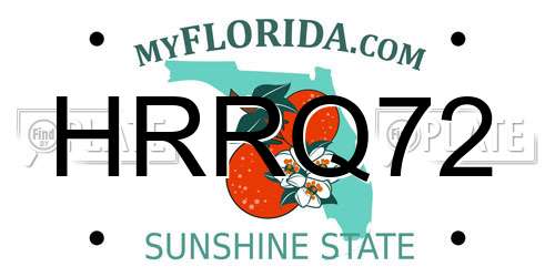 HRRQ72 Florida License Plate