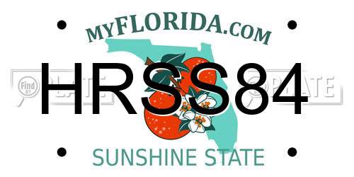 HRSS84 Florida License Plate