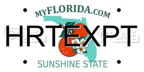 HRTEXPT Florida License Plate