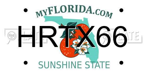 HRTX66 Florida License Plate