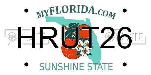 HRUT26 Florida License Plate