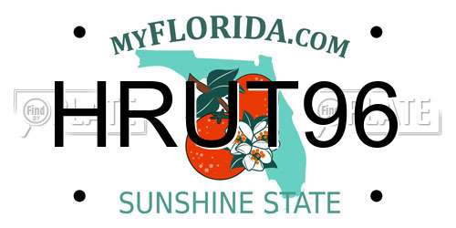 HRUT96 Florida License Plate