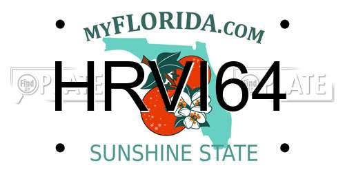 HRVI64 Florida License Plate