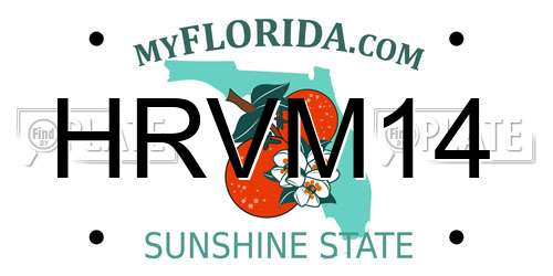 HRVM14 Florida License Plate