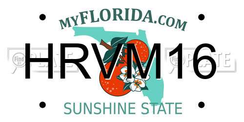 HRVM16 Florida License Plate
