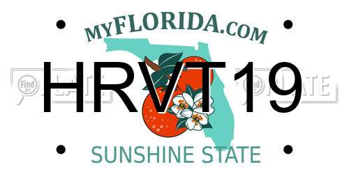 HRVT19 Florida License Plate