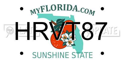HRVT87 Florida License Plate