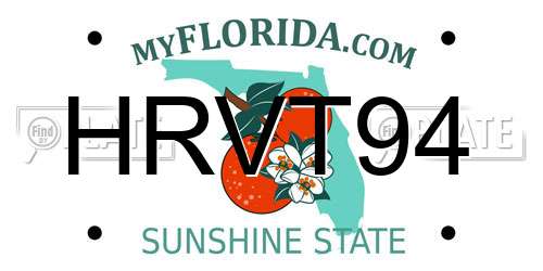 HRVT94 Florida License Plate