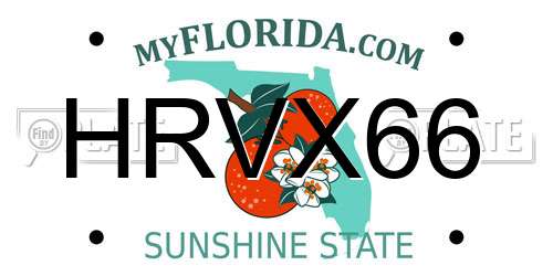 HRVX66 Florida License Plate