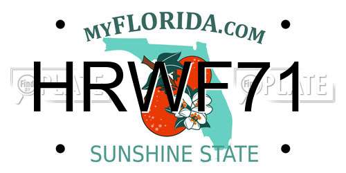 HRWF71 Florida License Plate
