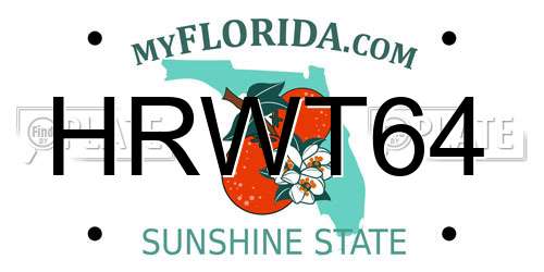 HRWT64 Florida License Plate