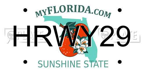 HRWY29 Florida License Plate