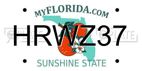 HRWZ37 Florida License Plate