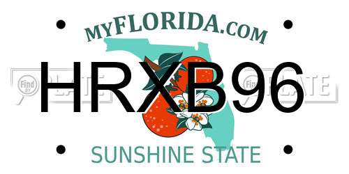 HRXB96 Florida License Plate