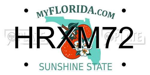 HRXM72 Florida License Plate