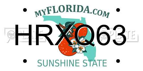 HRXQ63 Florida License Plate