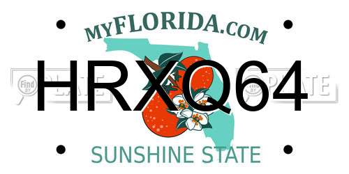 HRXQ64 Florida License Plate