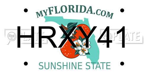 HRXY41 Florida License Plate
