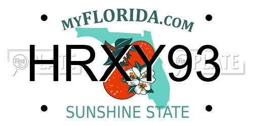 HRXY93 Florida License Plate
