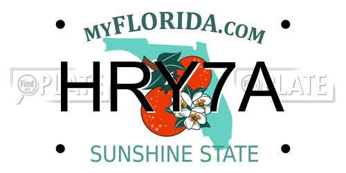 HRY7A Florida License Plate